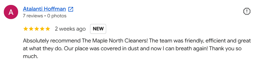 Google review from Atalanti Hoffman, 5 stars