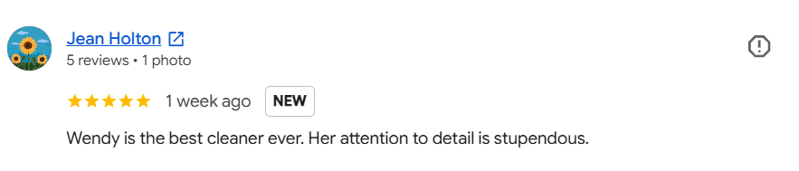 Google review from Jean Holton, 5 stars